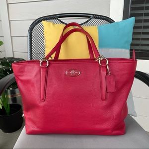 Used Coach Tote Purse - Red/ “Bright Red”